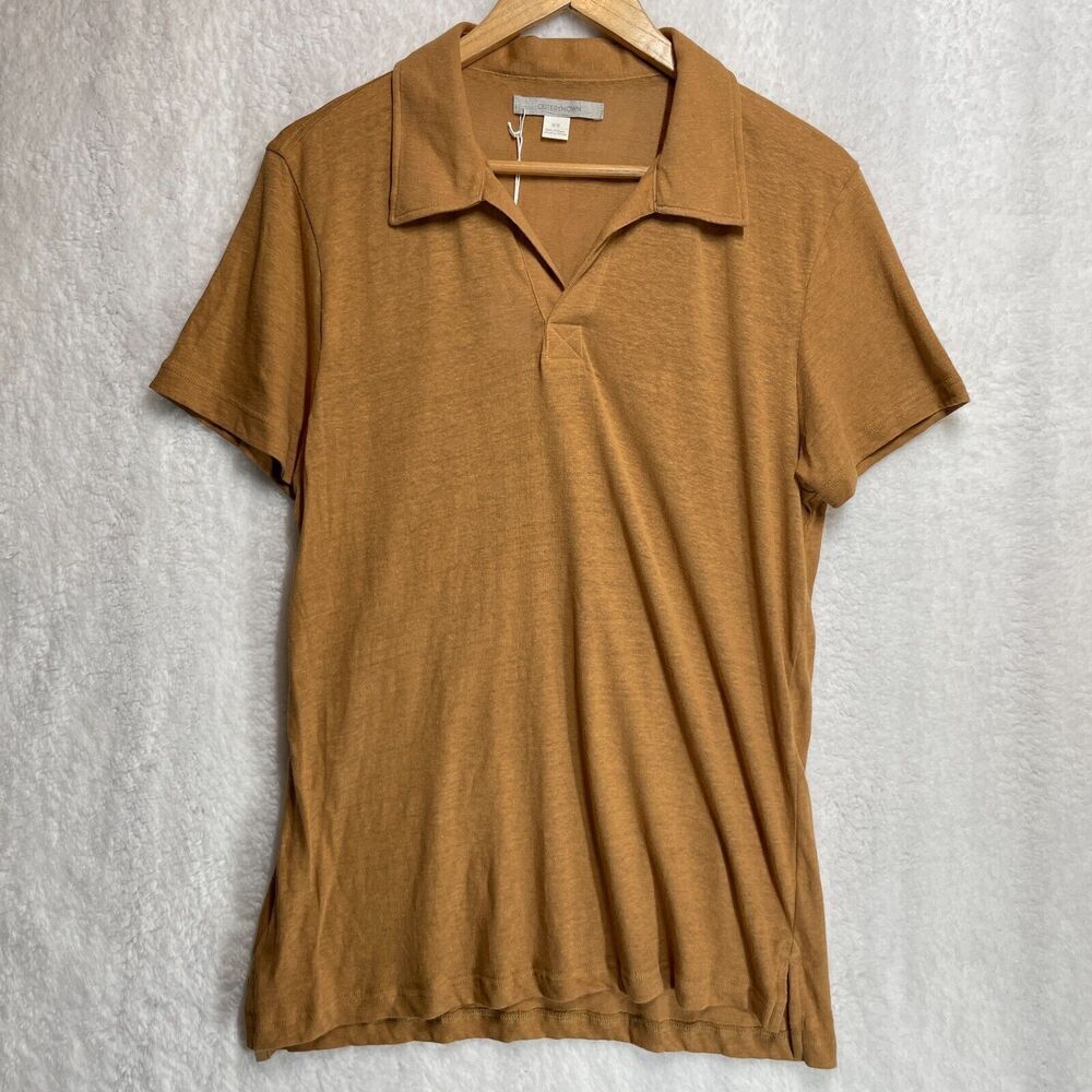 Outerknown Women’s Sustainable Polo Shirt M/M Brown Minimalist Style Made
